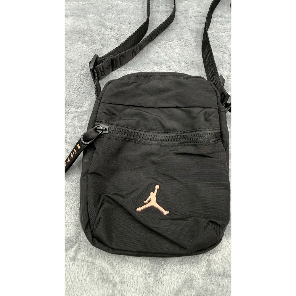Nike Air Jordan Jumpman Crossbody Bag Black Adjustable Shoulder Messenger Bag